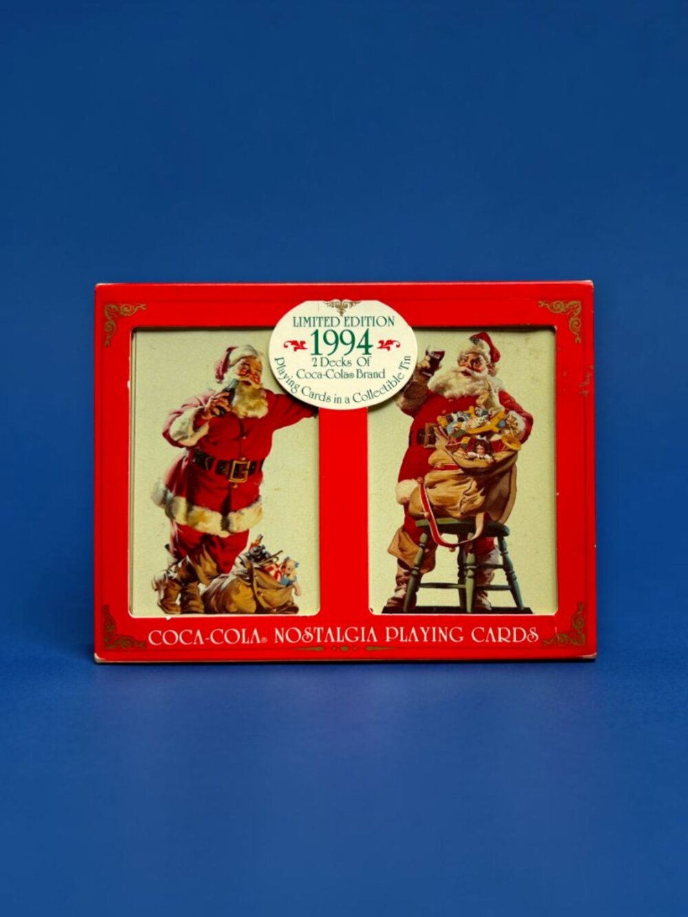 COCA-COLA Vintage Nostalgia Playing Cards & Collectible Tin 1994 NOS